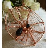 Harry Potter Spider large rose gold cover wire spiders Web with gem of Black Spinel Spider
