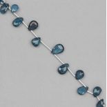 Rare 12 cts London Blue Gems Topaz Graduated Facated Pears Collectors Strand