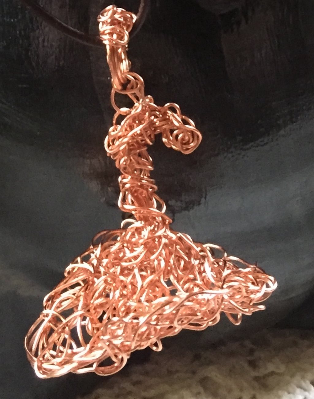 Harry Potter Hat wire wrapped in rose gold covered copper wire wrapped Pendant Dream Catcher - Image 2 of 4