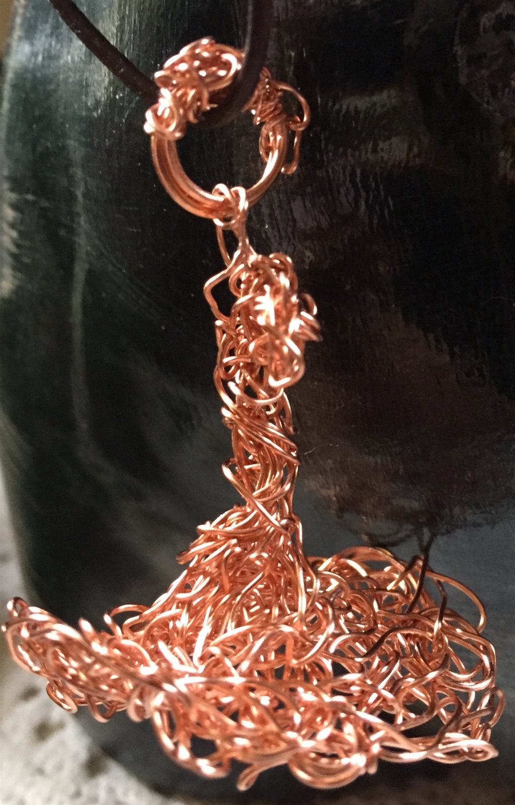 Harry Potter Hat wire wrapped in rose gold covered copper wire wrapped Pendant Dream Catcher - Image 3 of 4