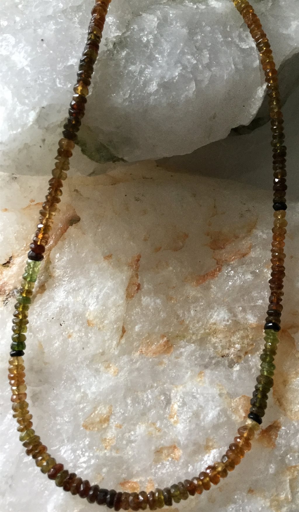 38 cts Petro Tourmaline graduated faceted rondelles 2/1 to 4/2 mm 30 cm strand African