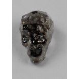 Skull Pendant Swarovski 13 mm Crystal Black Patina stone incredible shine