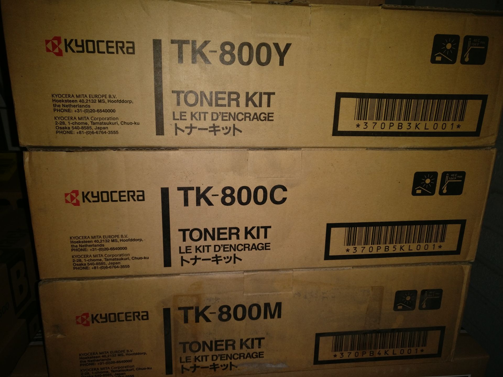 3 x Kyocera Toner Cartridges (1 x Cyan, 1 x Magenta 1 x Yellow)