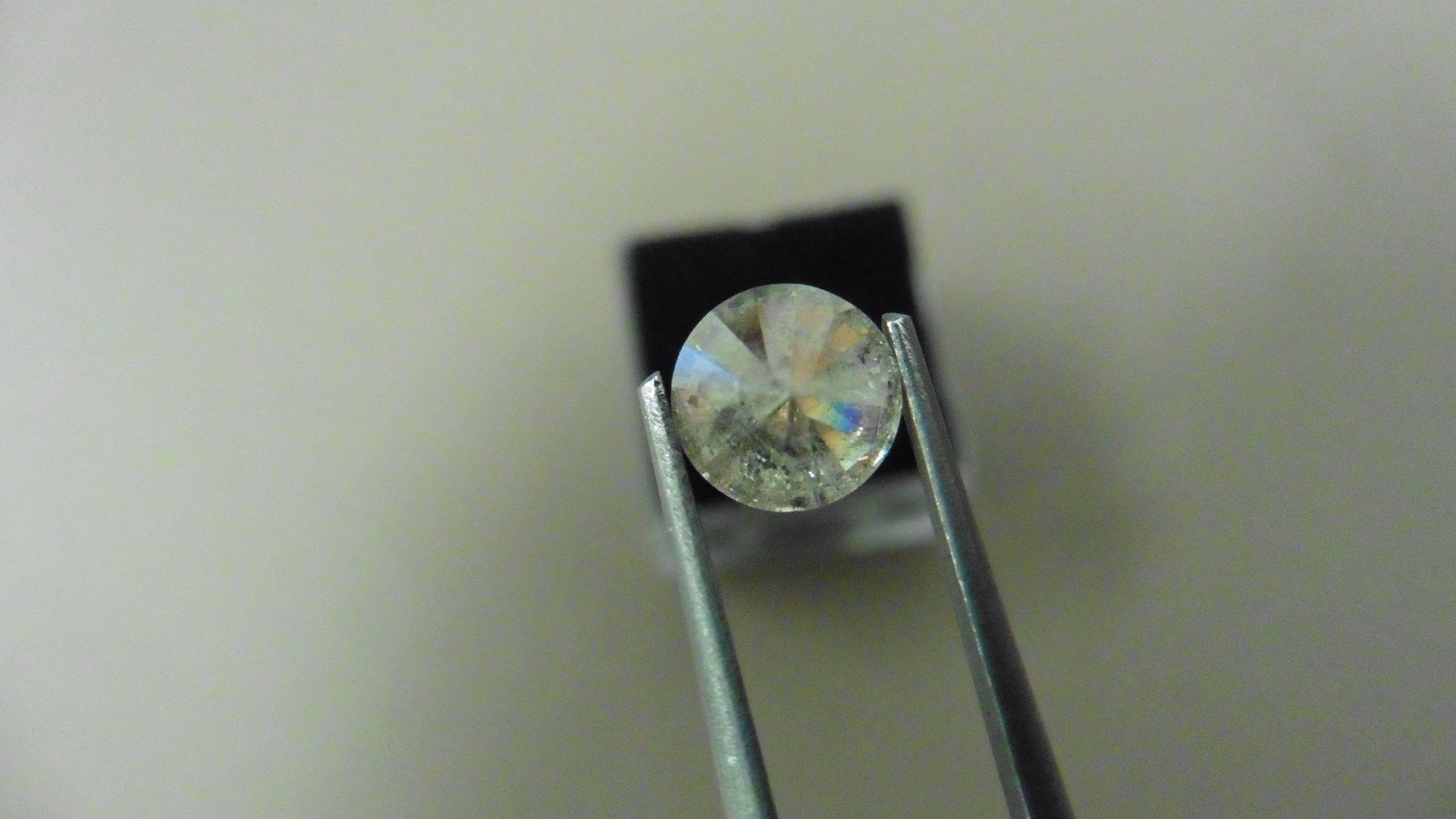 1.12ct Brilliant Cut Diamond, Enhanced stone. K colour, I1 clarity. 6.72 x 3.90mm. Valued at £ - Image 2 of 4