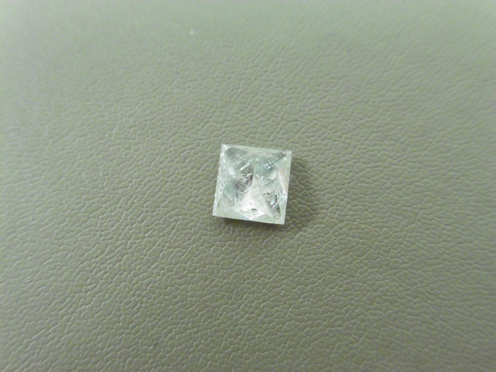 1.09ct enhanced princess cut diamond. G colour and I2 clarity. No certification but can be done - Image 3 of 3