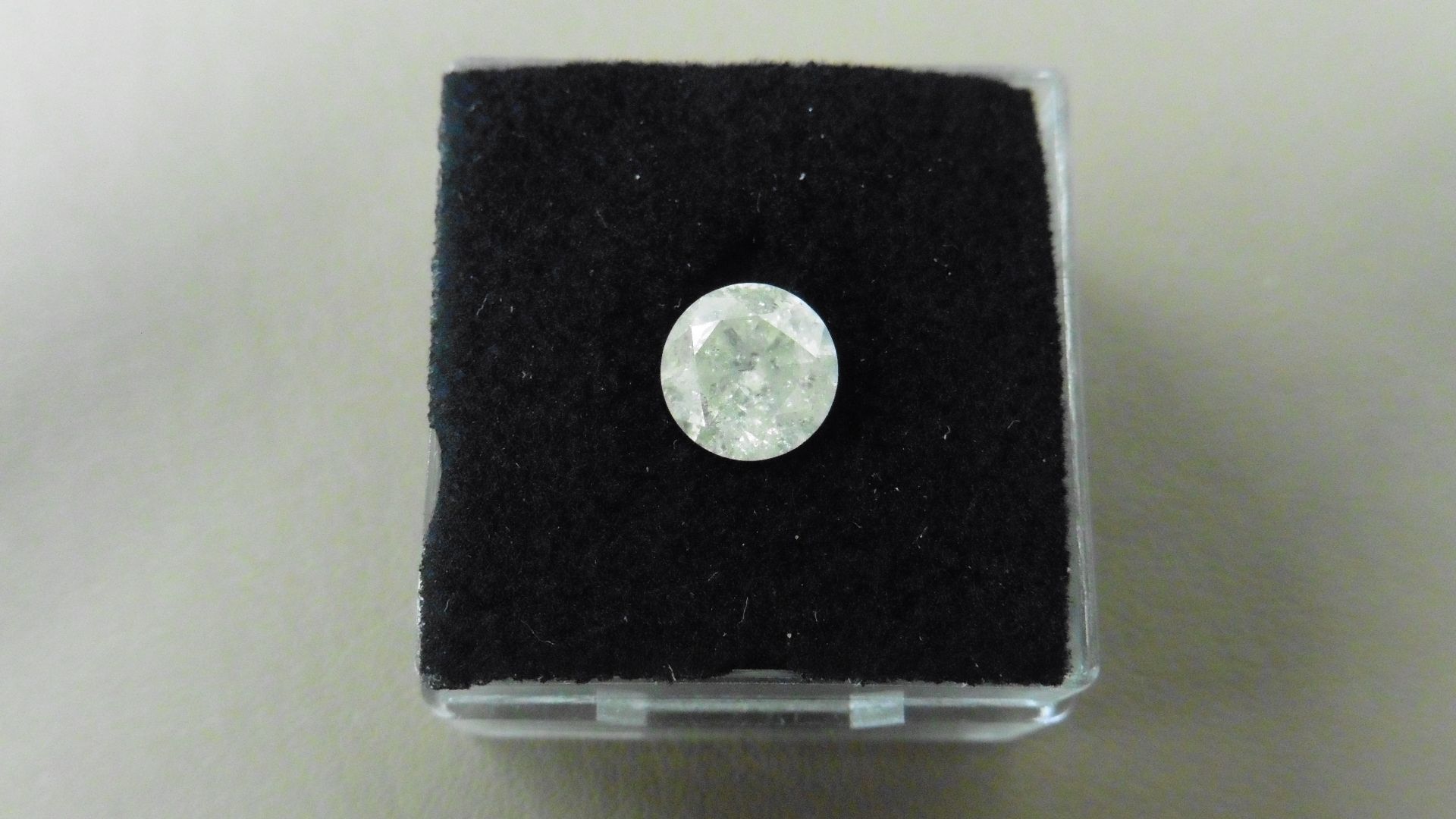 1.34ct Brilliant Cut Diamond, Enhanced stone. I colour, I2 clarity. 6.92 x 4.29mm. Valued at £ - Image 4 of 4
