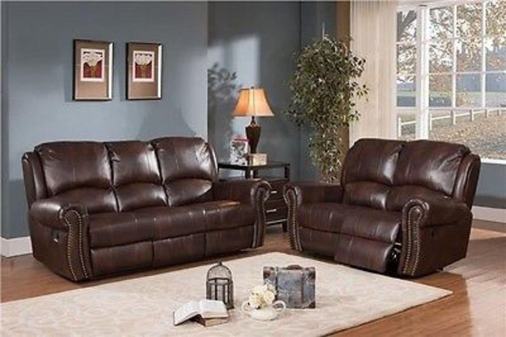 Brand New 3 Seater Plus 2 Seater Salisbury Deluxe Brown Leather Reclining Sofas