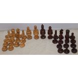 German Biedermeier Box Wood Chess Set c1830
