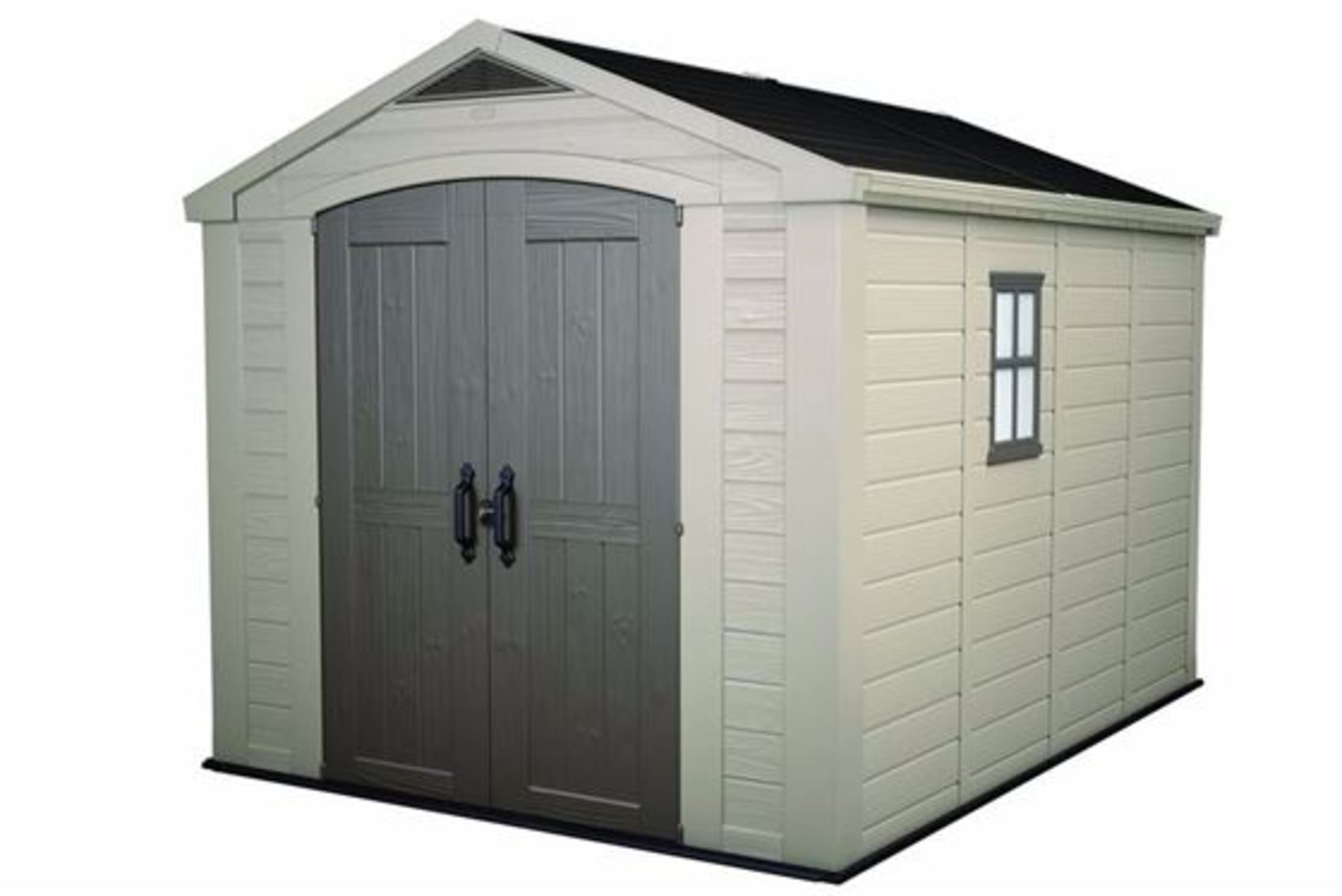 As new and boxed Keter Factor 8 x 11 shed - RRP £999 Manufactured in durable resin with steel