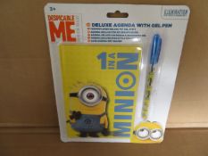 72 x Brand New Despicable Me Minions Deluxe Agenda with Gel Pen. RRP £5 each, giving this lot a