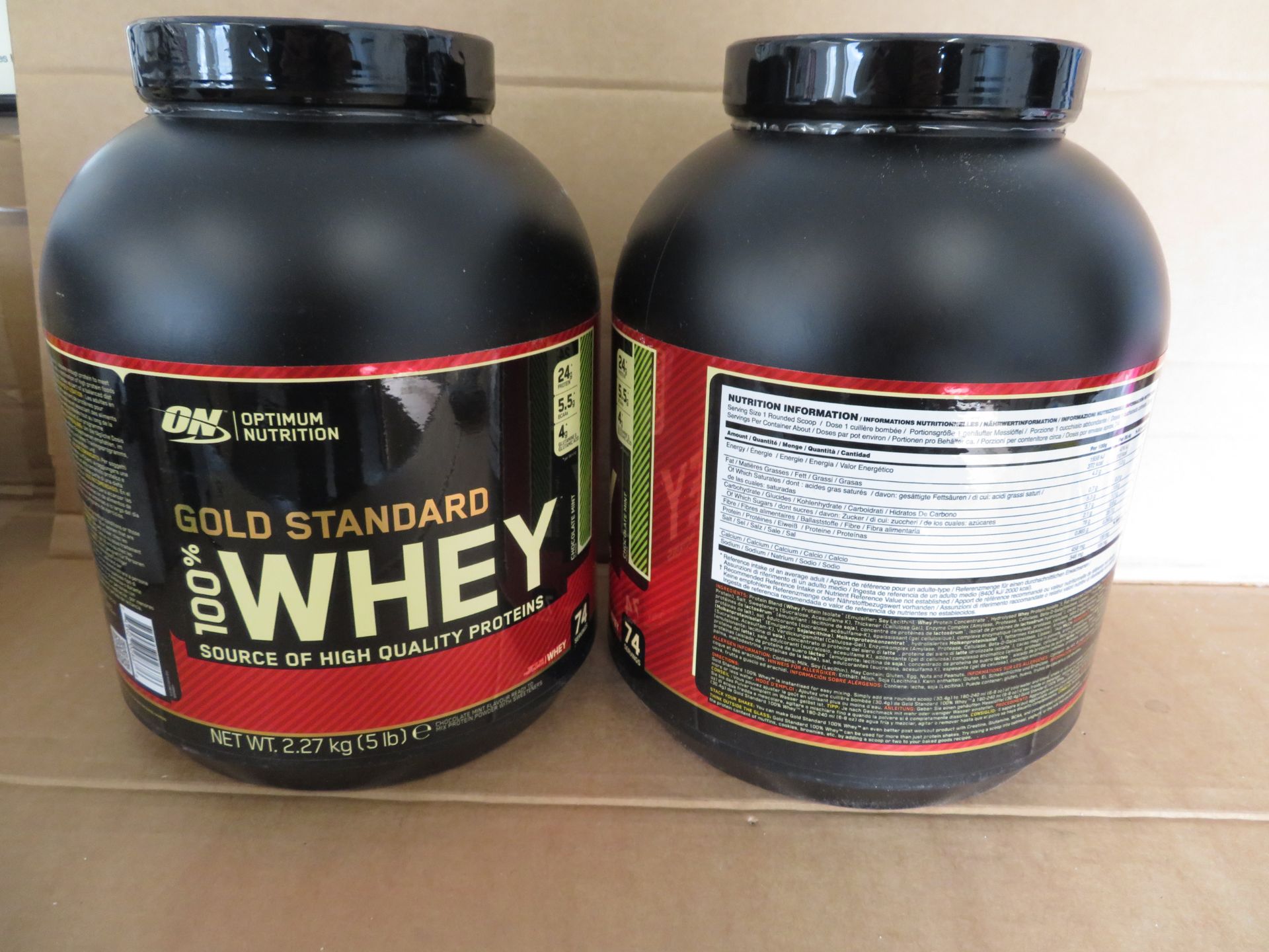 4 x New & Sealed 2.27KG Tubs Of Optimum Nutrition. RRP £49.99 PER TUB. Gold Standard 100% Whey.