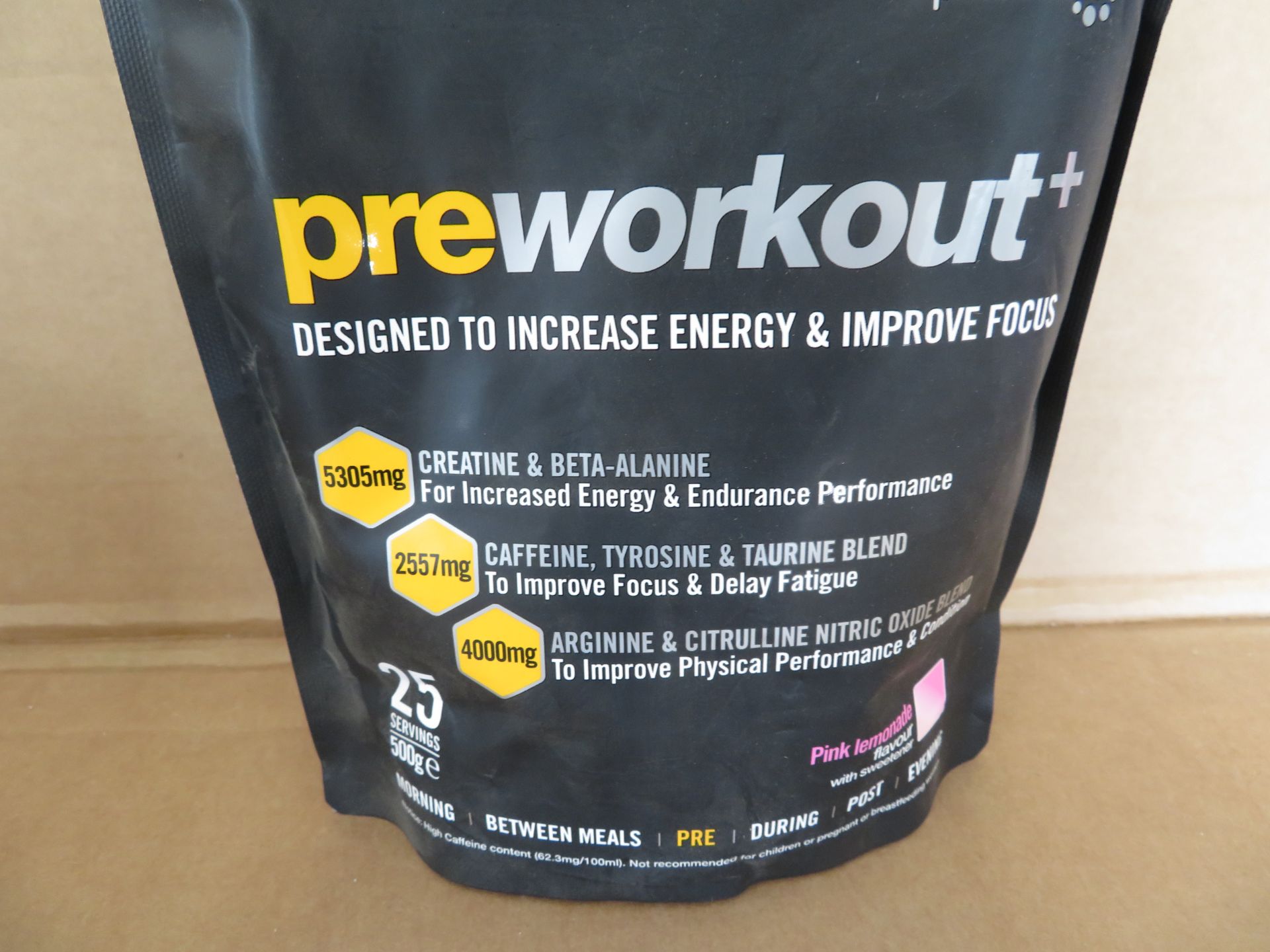 8 x 500g Bags of EQ Nutrition Preworkout+. Pink Lemonade Flavour. RRP £35 PER BAG. SEALED. 25 - Bild 2 aus 3