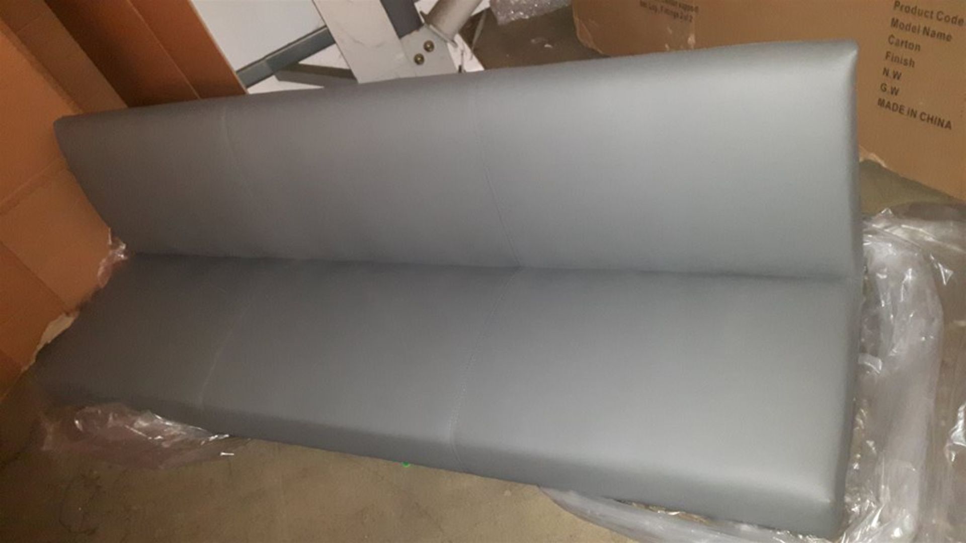 4/5 seat bench seat grey faux leather