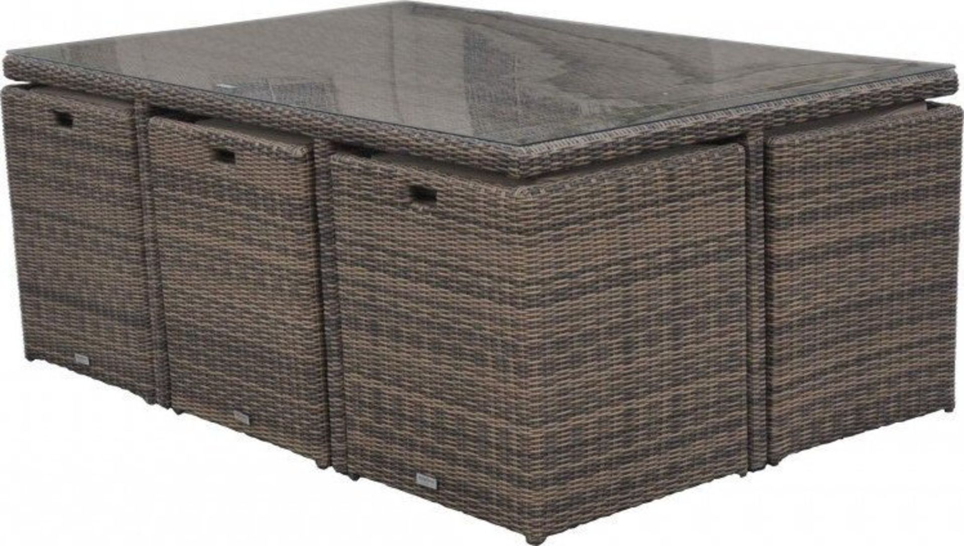 The Radeway 11 Piece Rattan Cube Outdoor Patio Dining Set. - Bild 3 aus 6