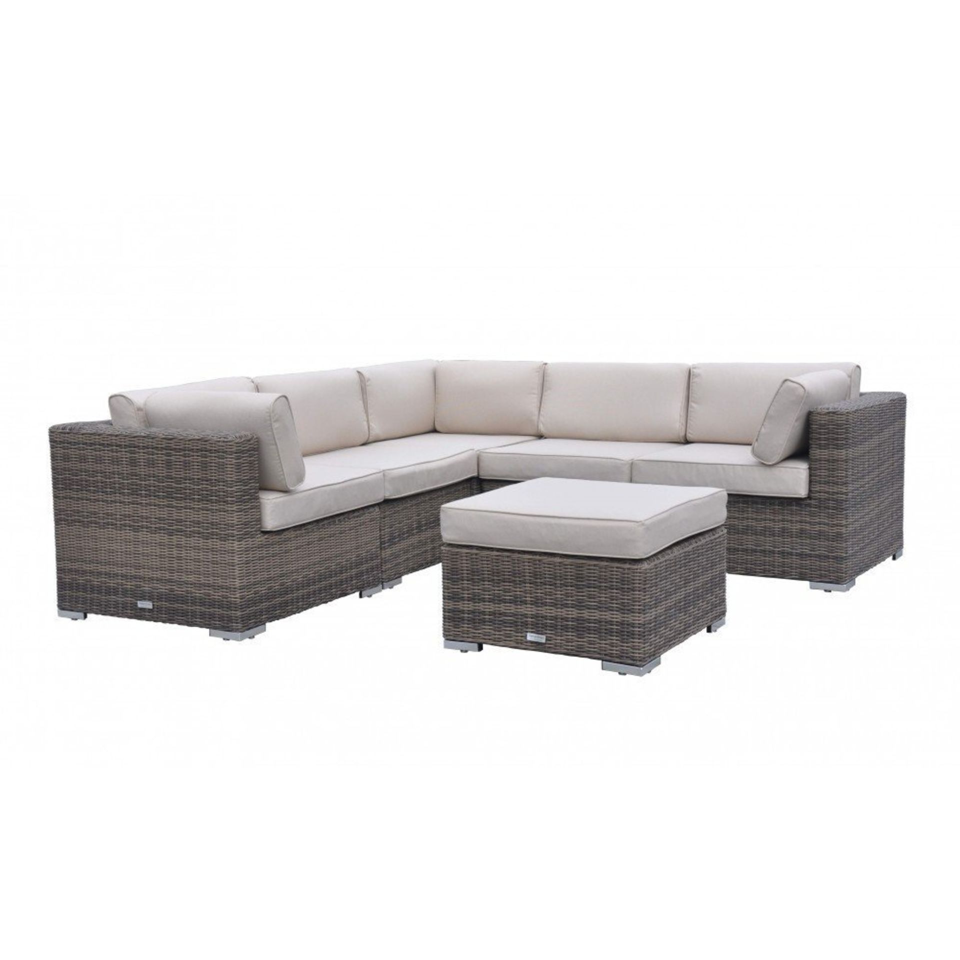 Radeway Sectional Outdoor Corner Sofa Set Half Round All Weather Pu.