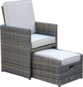 The Radeway 11 Piece Rattan Cube Outdoor Patio Dining Set.