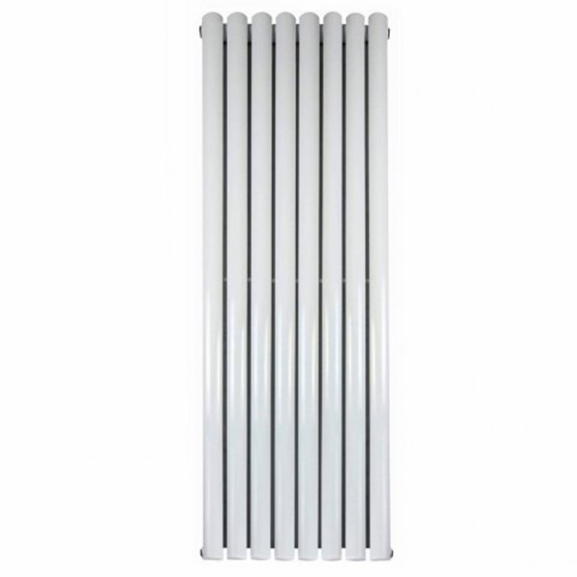 (H57) 1600x480mm Gloss White Double Oval Tube Vertical Radiator RRP £303.99 Designer Touch This - Bild 3 aus 3