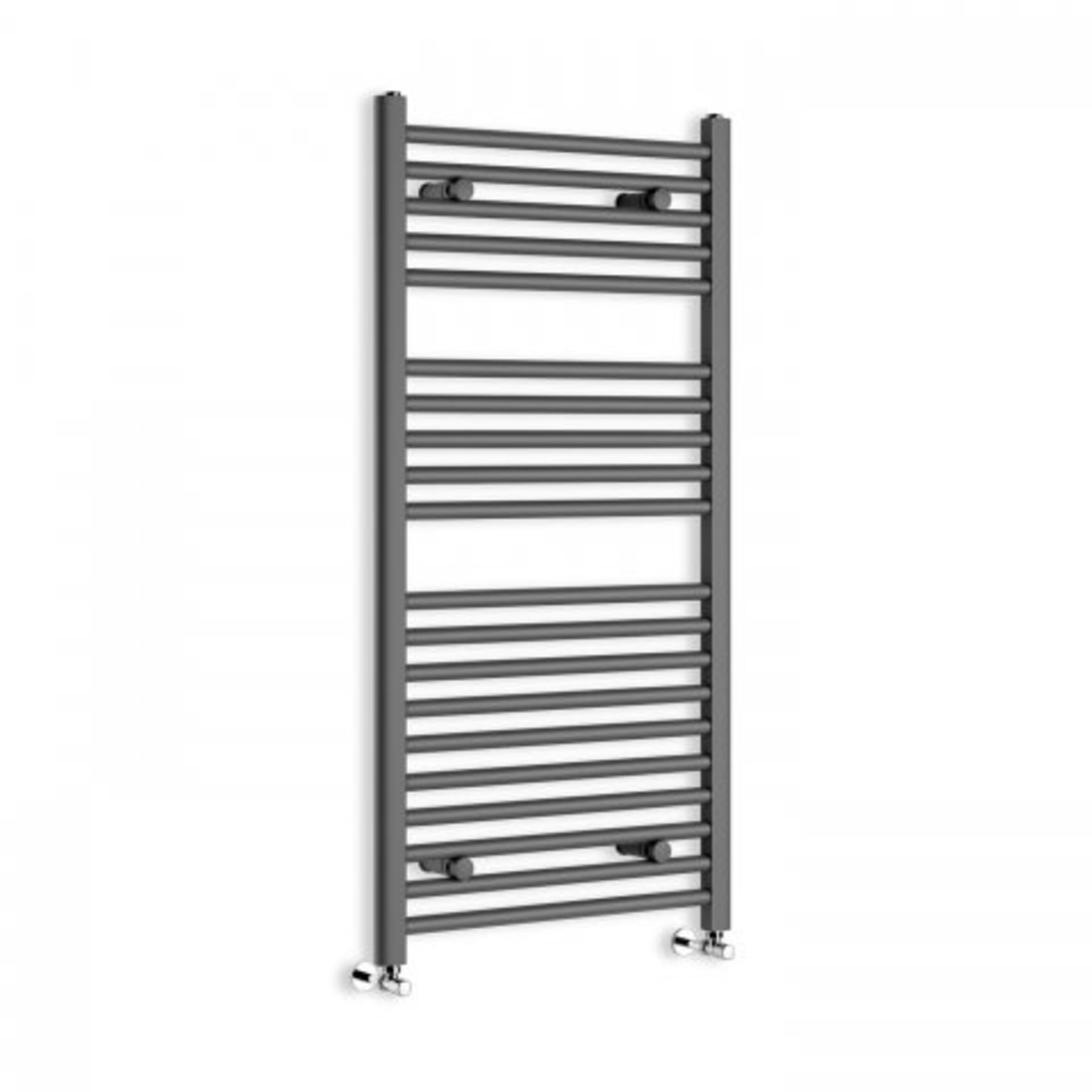 (H184) 1200x600mm - 25mm Tubes - Anthracite Heated Straight Rail Ladder Towel Radiator. RRP £249.98. - Image 3 of 3