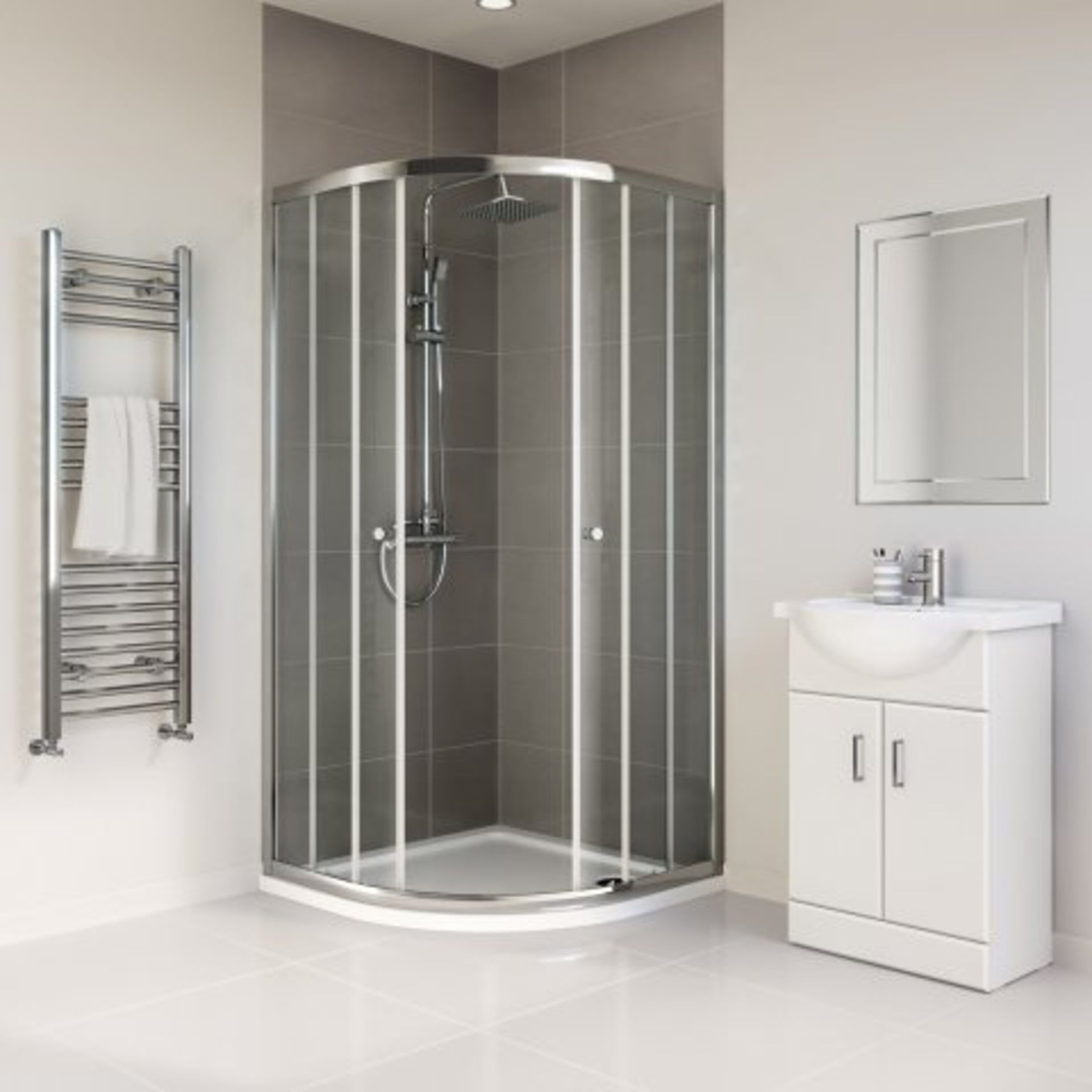 (W142) 900x900mm - Elements Quadrant Shower Enclosure. RRP £229.99. Budget Solution Our entry - Image 4 of 4