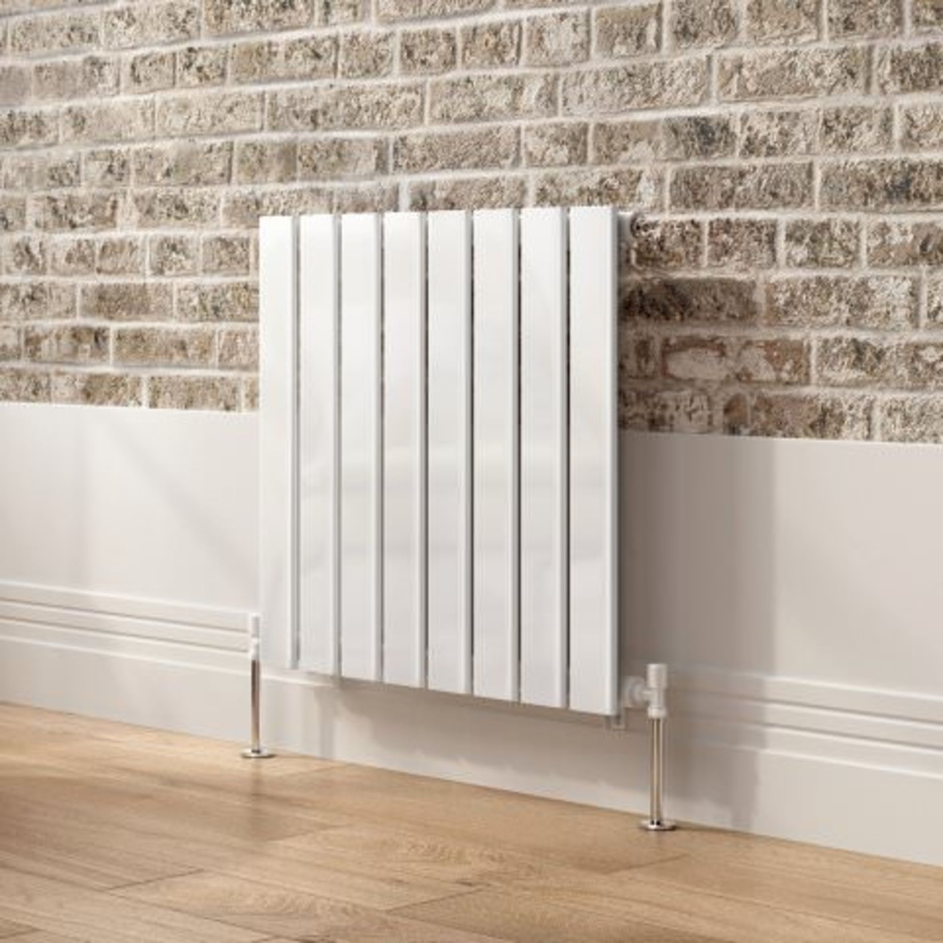 (H45) 600x600mm Gloss White Single Flat Panel Horizontal Radiator RRP £143.98 Designer Touch Ultra- - Bild 4 aus 4