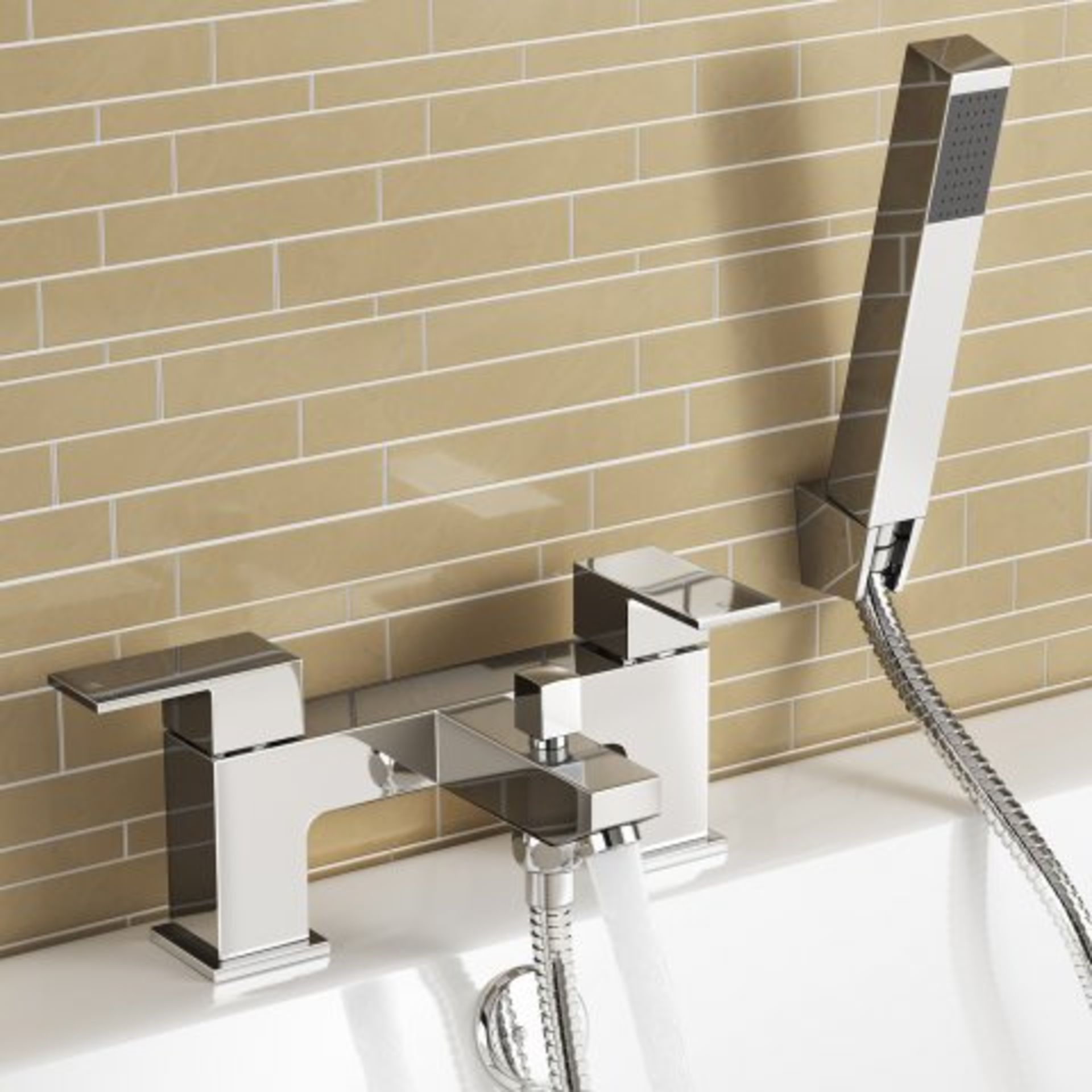 (W234) Canim II Bath Mixer Tap with Hand Held Presenting a contemporary design, this solid brass tap