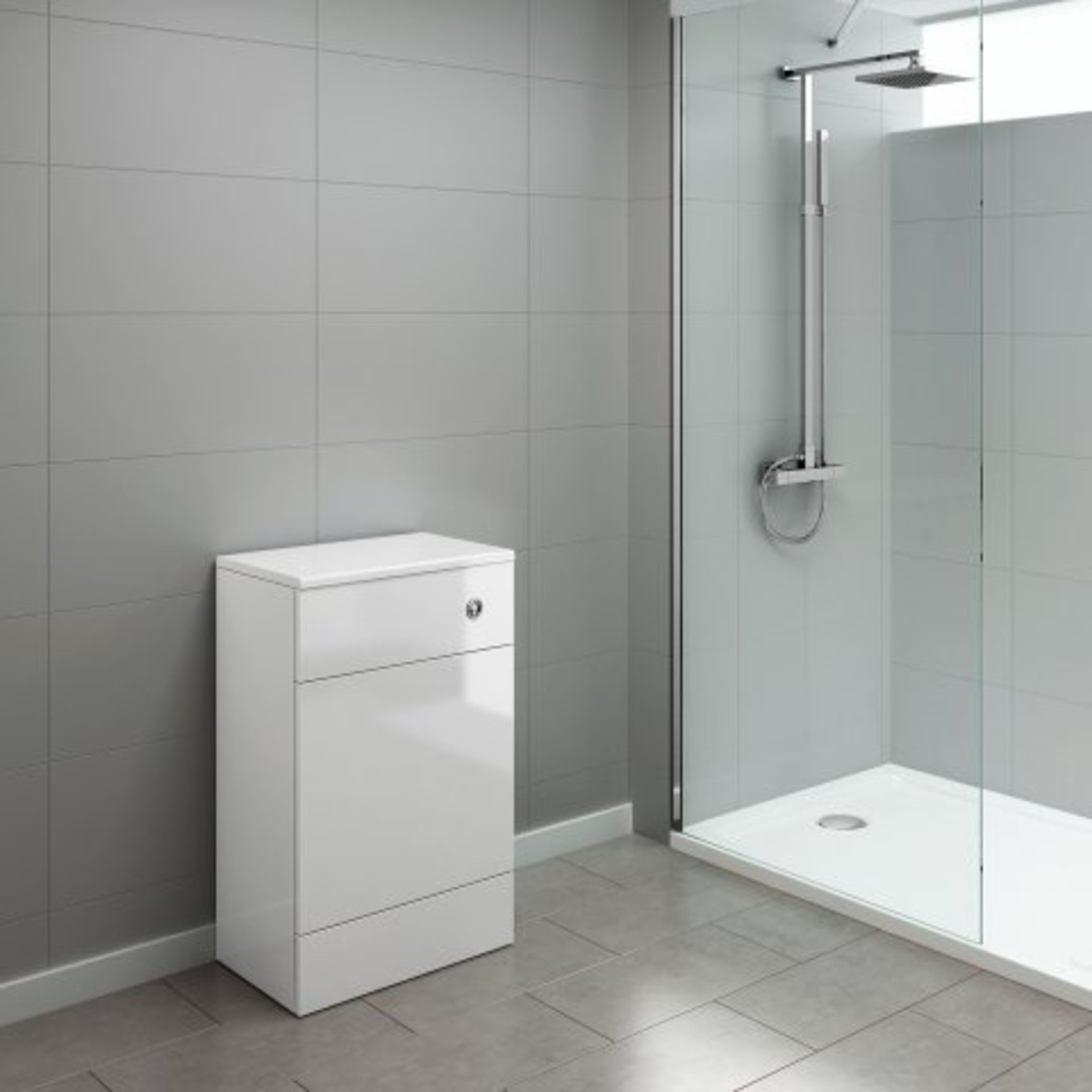 (H94) 500mm Harper Gloss White Back To Wall Toilet Unit. RRP £174.99. This practical Harper Gloss - Image 3 of 3