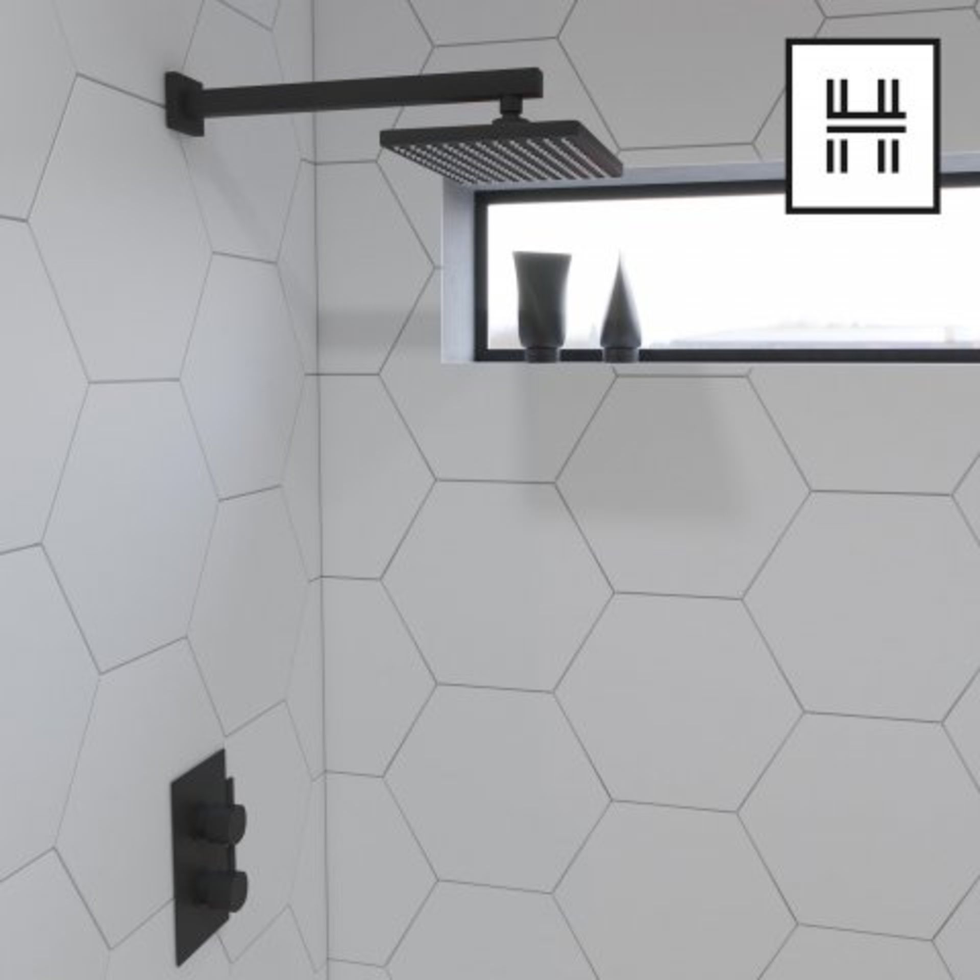 (H31) Peyton Matte Black Shower RRP £349.99 Introducing The Hotel Collection - Urban Modernist