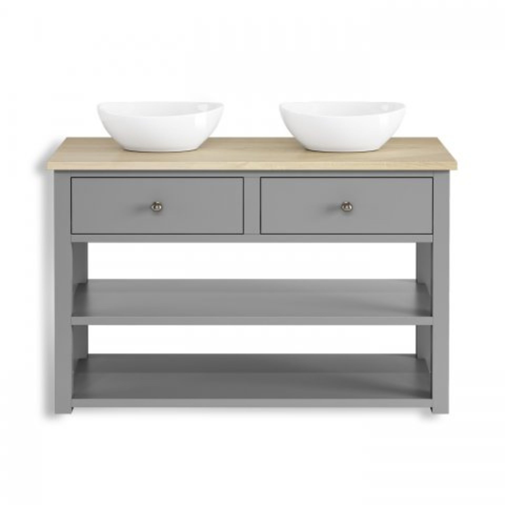 (H1) Sutton Countertop Vanity Unit & Double Camila Basin. RRP £1,949. COMES COMPLETE WITH BASIN. Our - Image 5 of 5