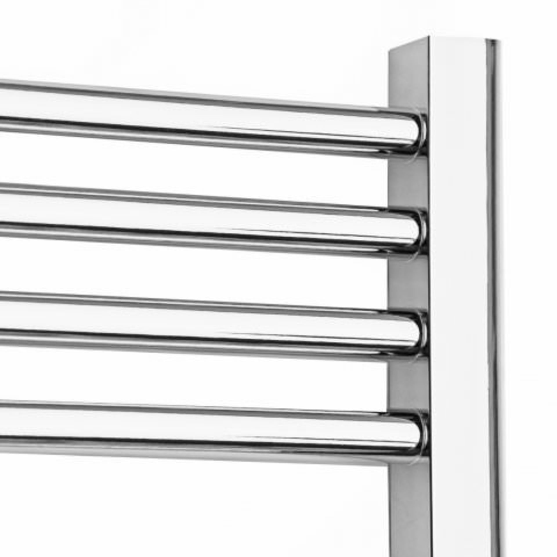 (H136) 1000x450mm - 25mm Tubes - Chrome Heated Straight Rail Ladder Towel Radiator. Benefit from the - Bild 4 aus 4