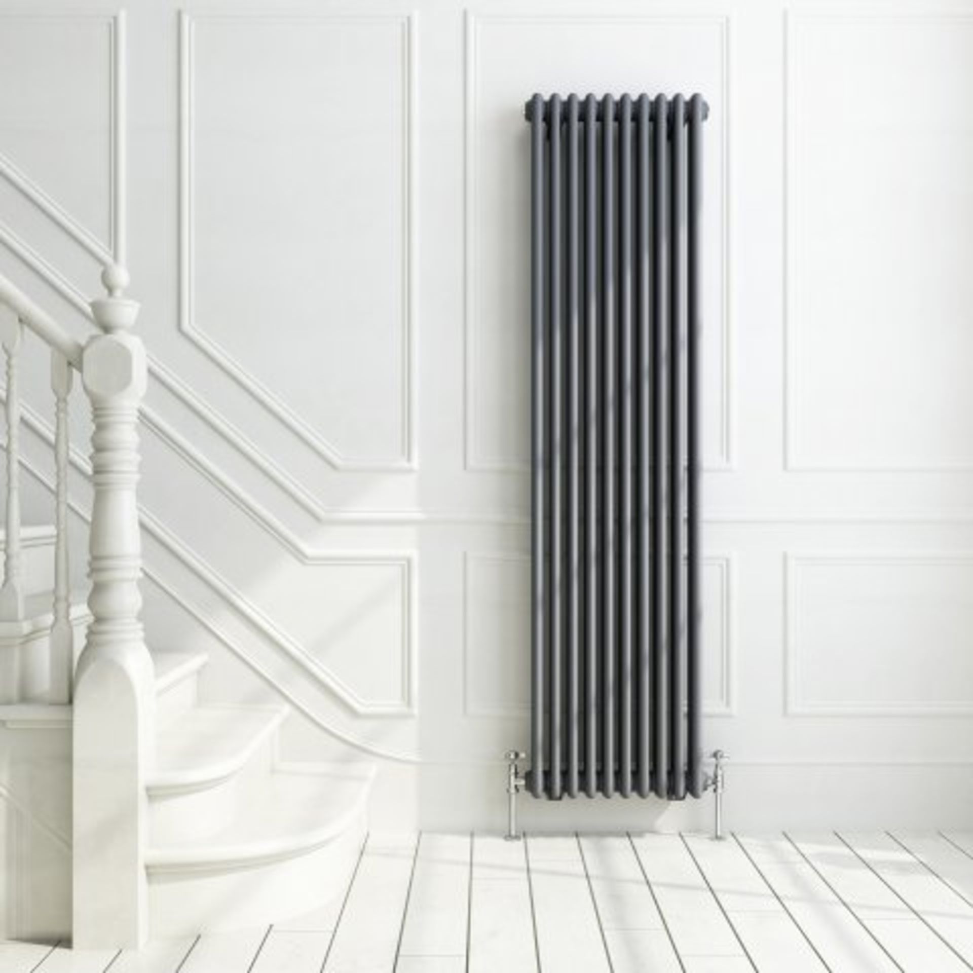 (H18) 1800x468mm Anthracite Triple Panel Vertical Colosseum Traditional Radiator RRP £409.99 For - Bild 2 aus 3