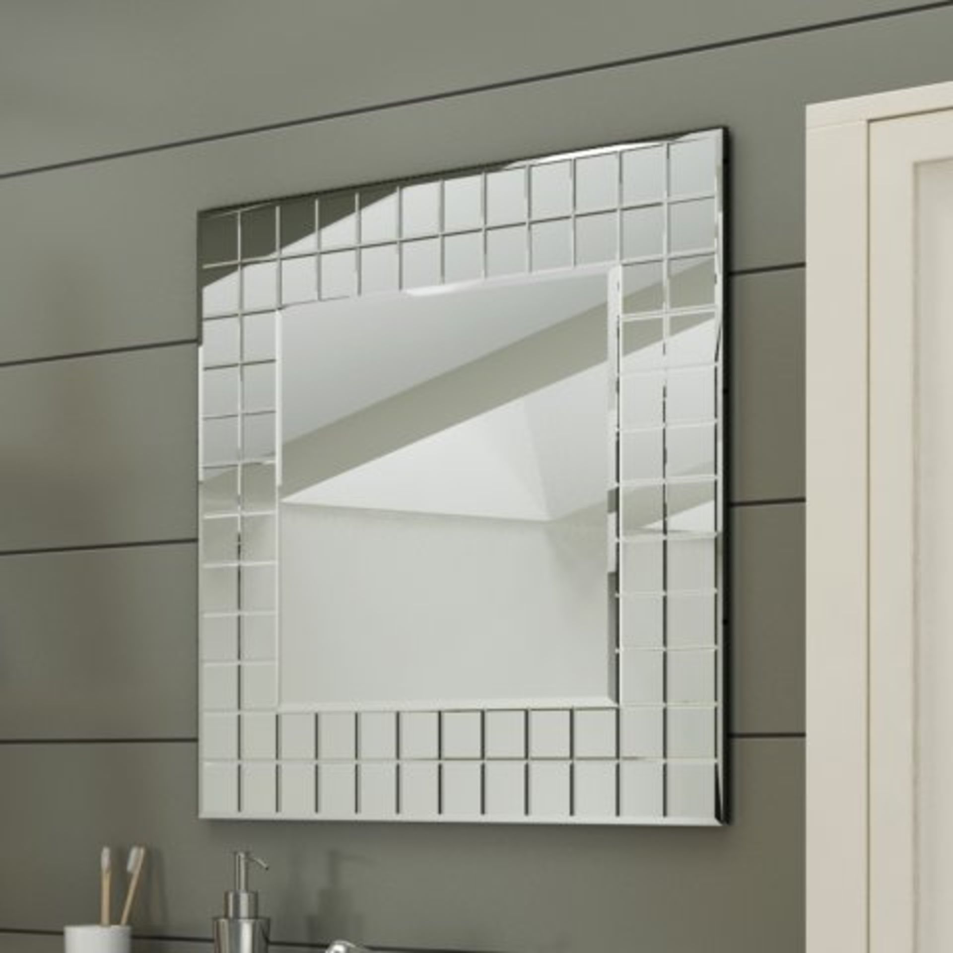 (H23) 600x600mm Mosaic Mirror Our contemporary Mosaic square mirror offers an eye catching focal