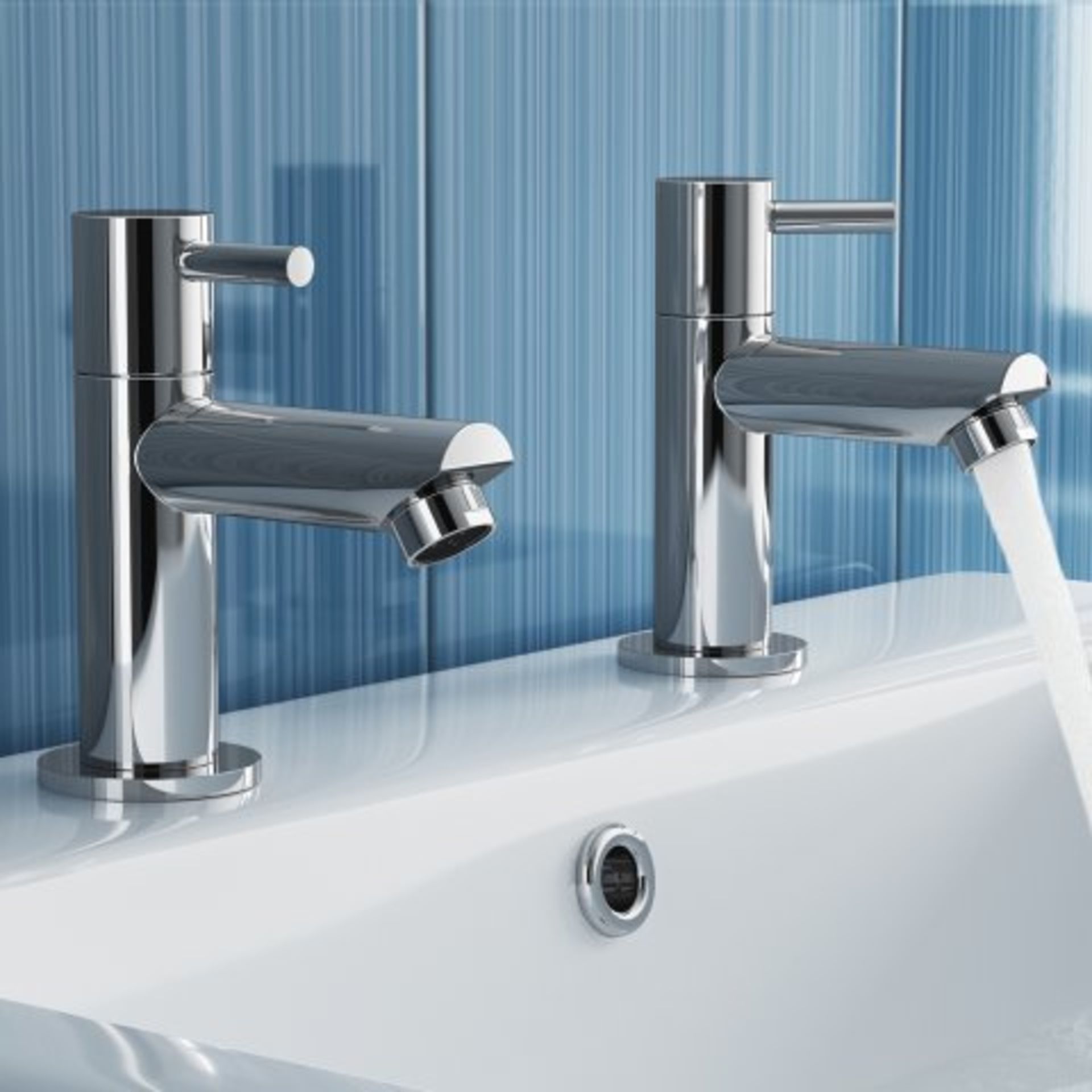 (W290) Gladstone II Hot and Cold Basin Taps Presenting a contemporary design, this solid brass tap