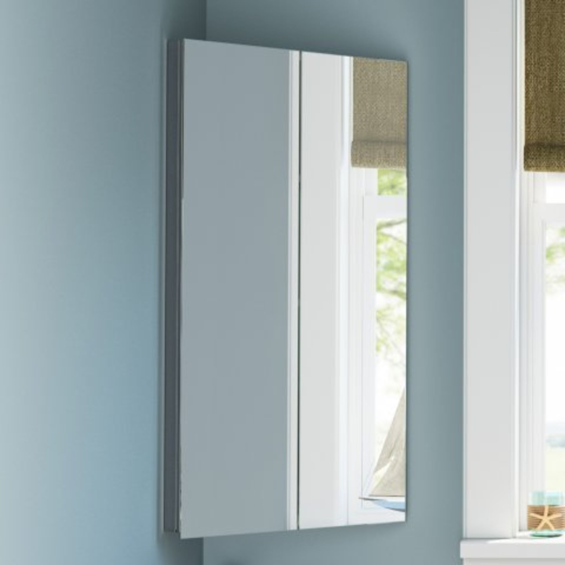 (H5) 780x450mm Liberty Stainless Steel Double Door Corner Mirror Cabinet. RRP £249.99. This stunning