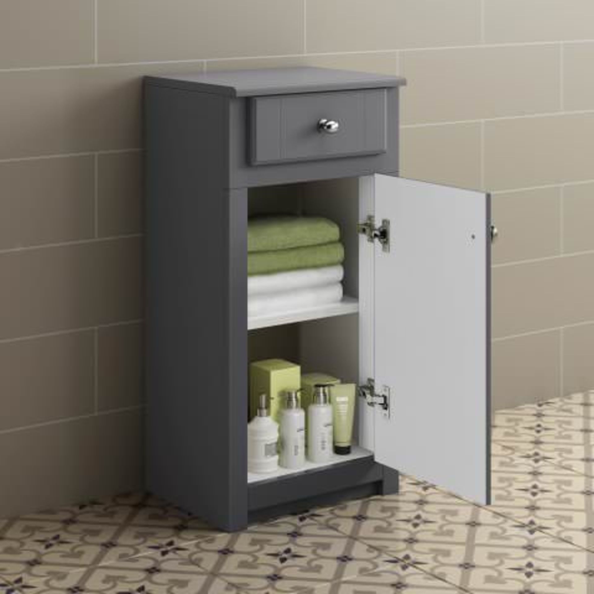 (H76) Cambridge Storage Cabinet - Midnight Grey. RRP £299.99. This exquisite Midnight grey cabinet - Bild 2 aus 3