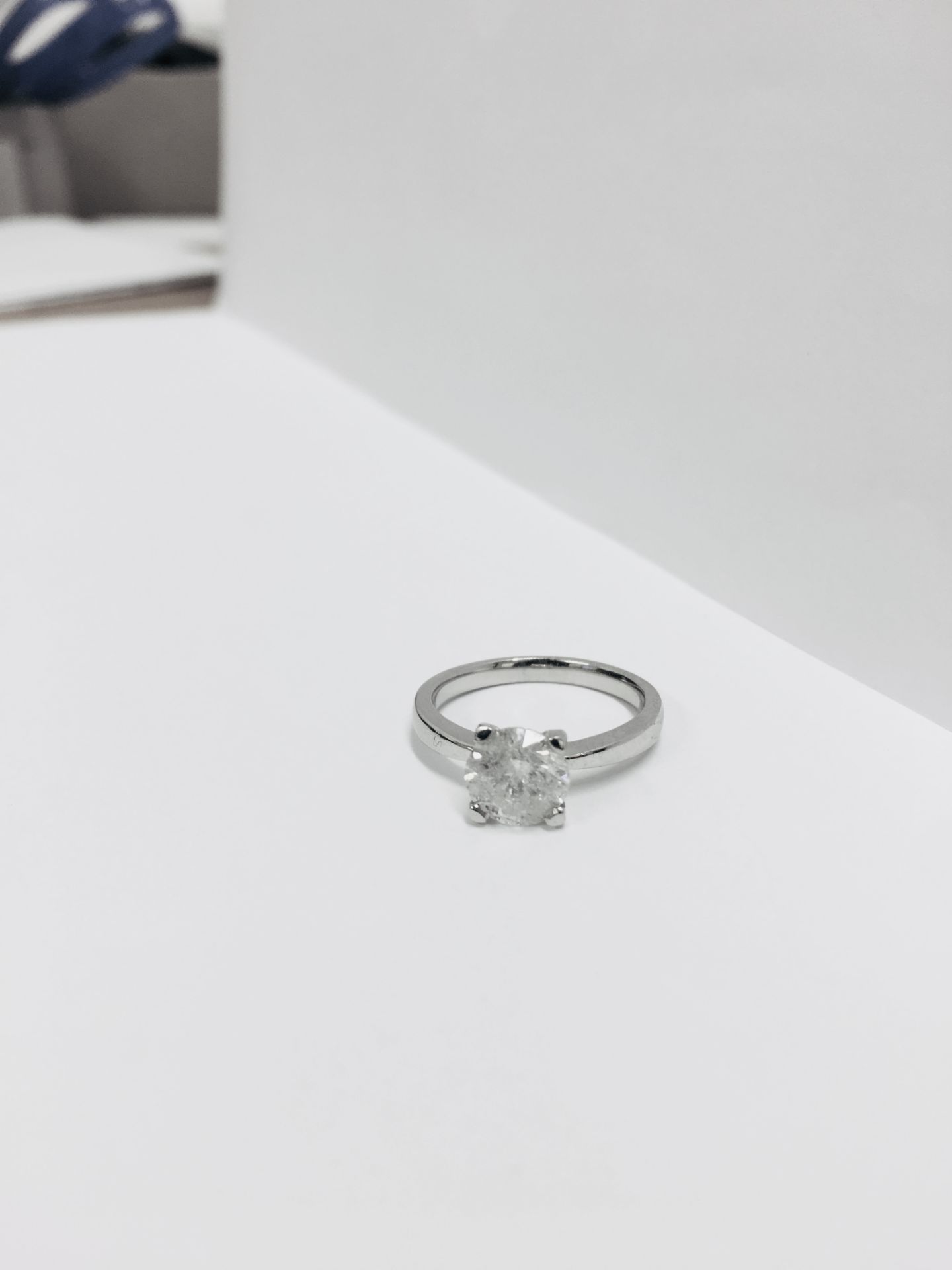 2.10ct diamond solitaire ring set in platinum. Brilliant cut diamond, I colour and I1 clarity. 4 - Image 2 of 6