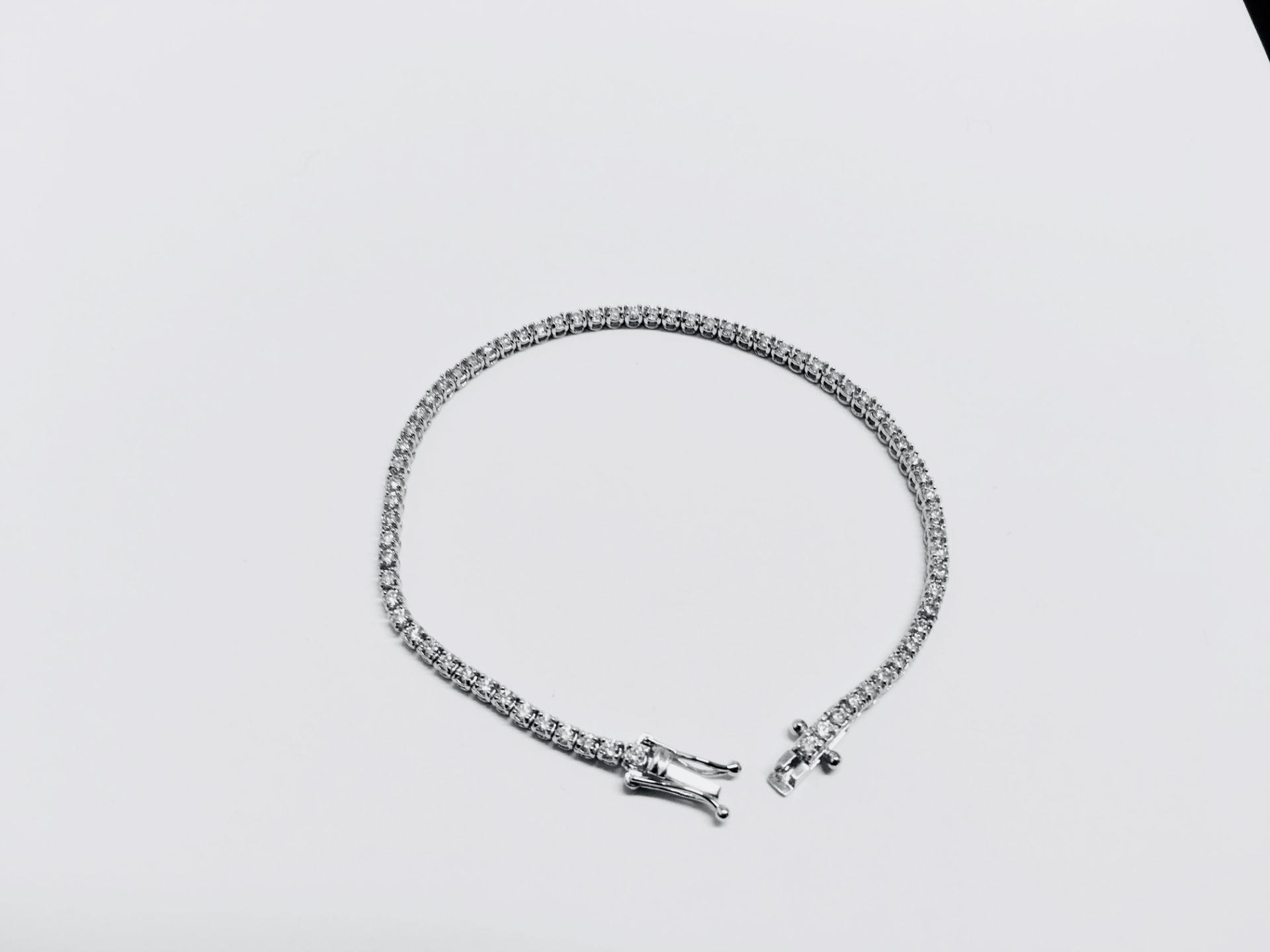2.10ct diamond tennis bracelet with 70 brilliant cut diamonds, H/I colour and Si2 clarity, - Image 3 of 4