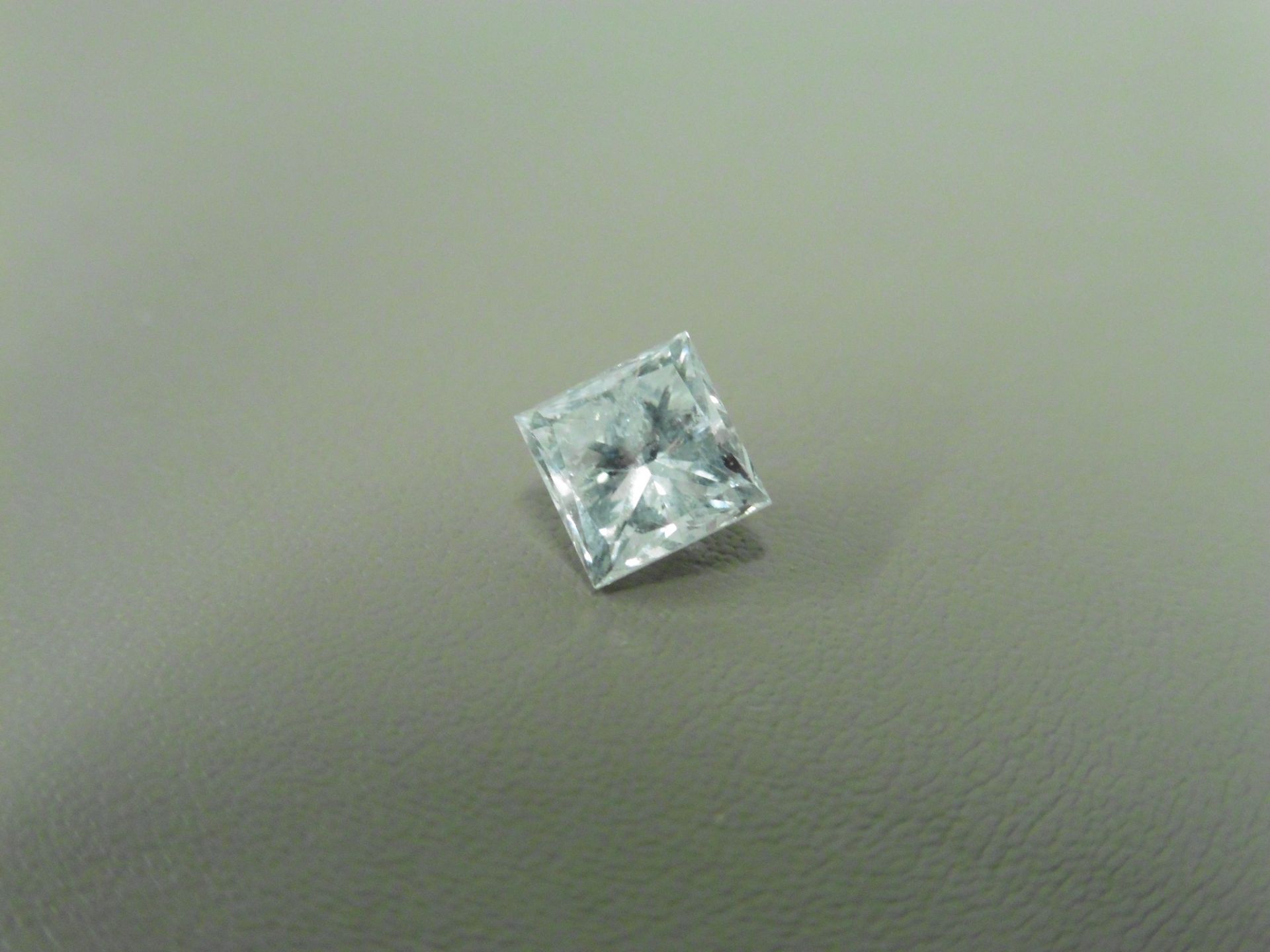 0.95ct enhanced princess cut diamond.I colour and I2 clarity. No certification but can be done - Image 2 of 4