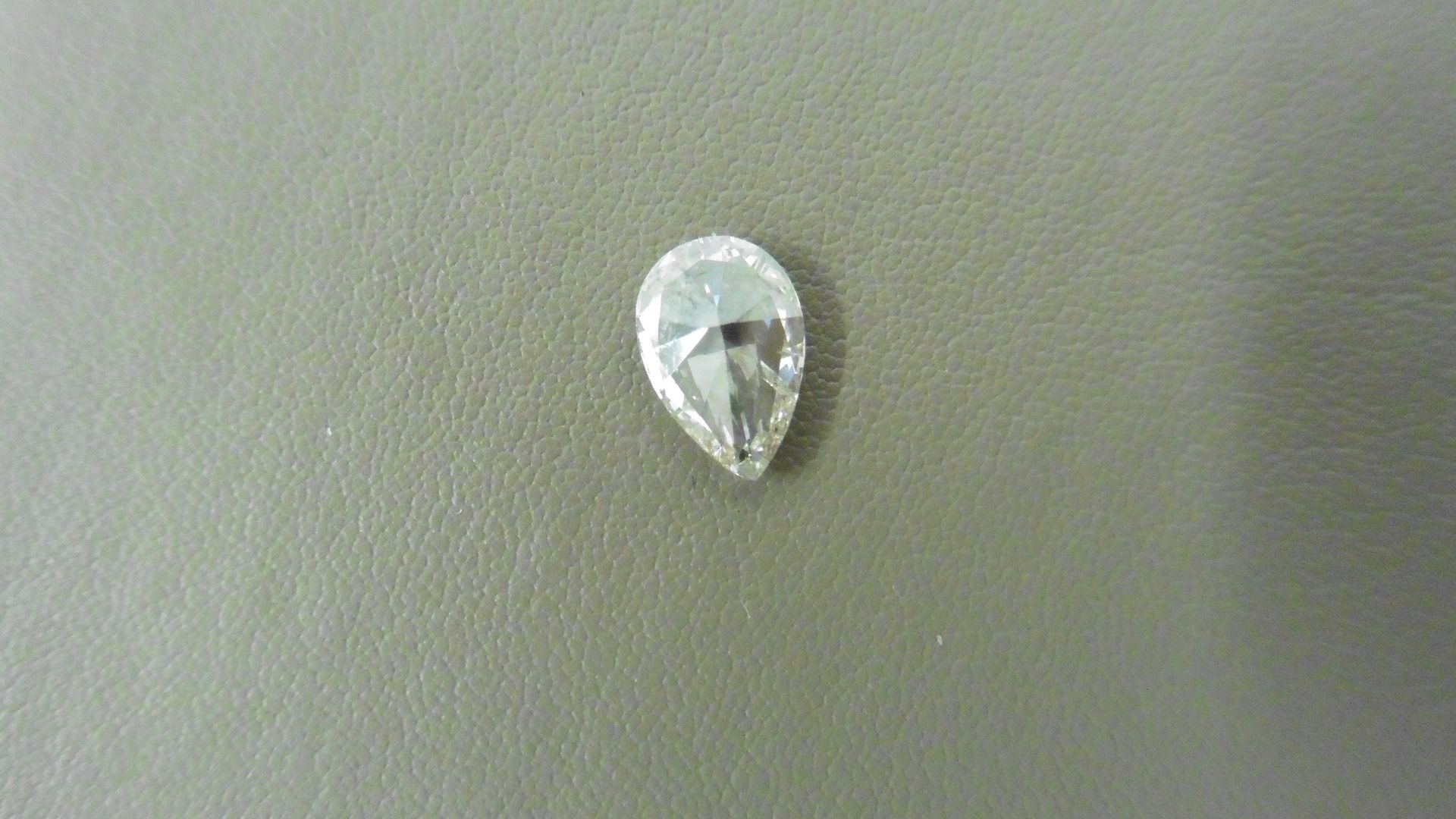 1.00ct pear shaped diamond, loose stone. J colour and I1 clarity. 8.85 x 5.93 x 2.72mm. IGI