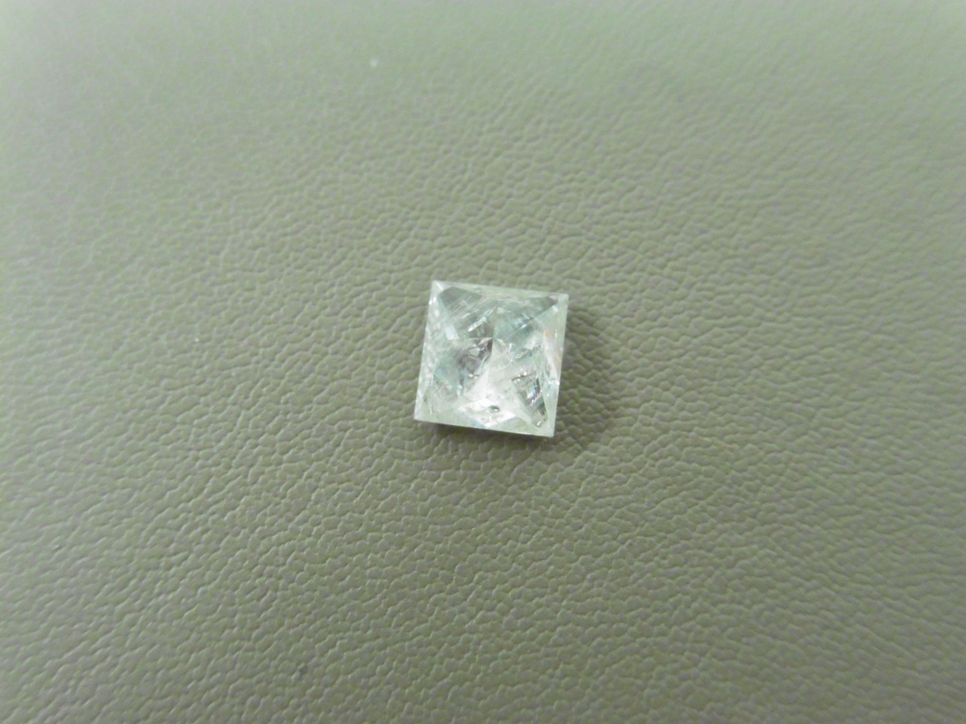 1.09ct enhanced princess cut diamond. G colour and I2 clarity. No certification but can be done - Bild 3 aus 3