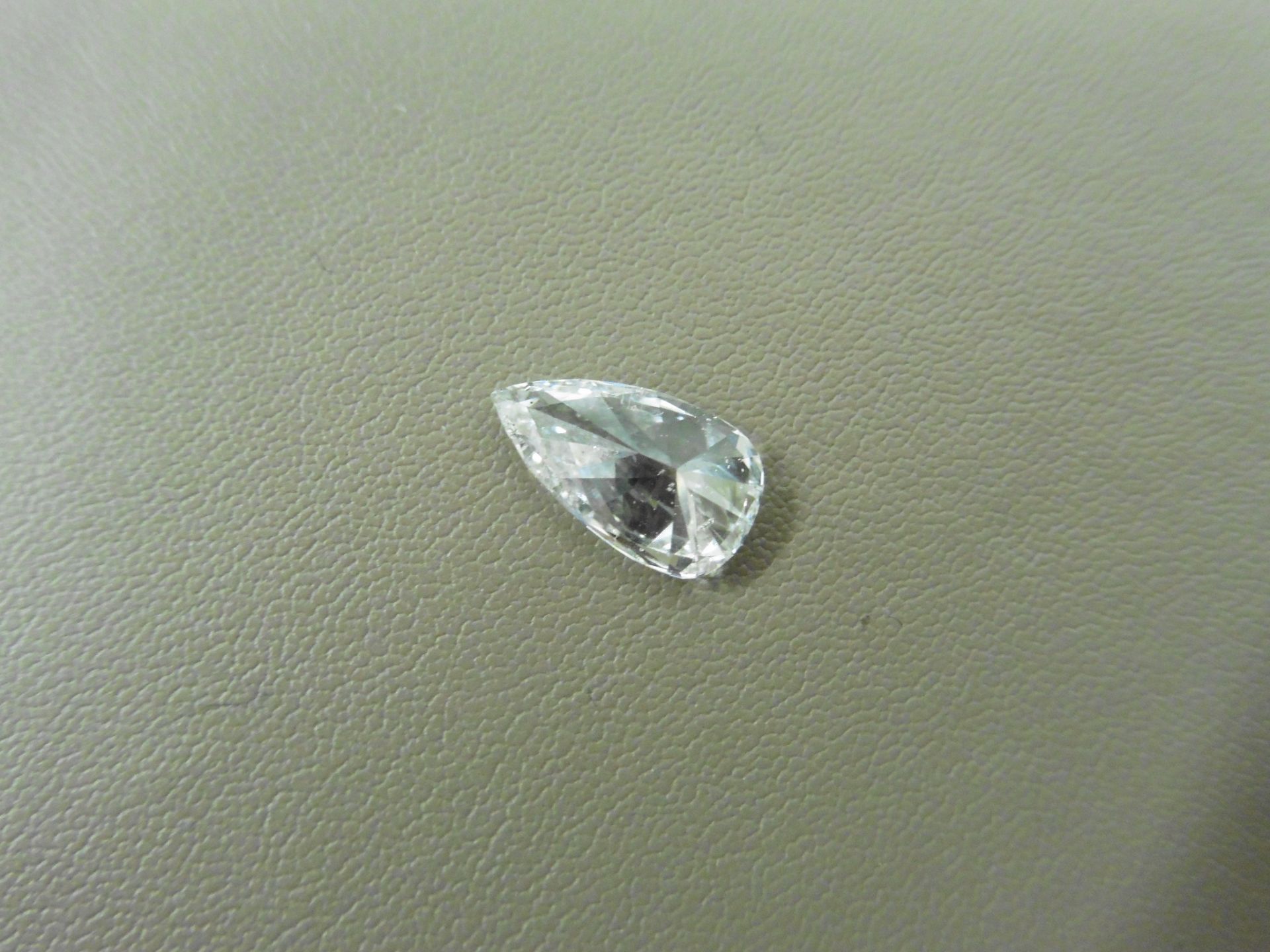 1.67ct enhanced pear shaped diamond. E colour and Si2clarity ( laser drilled ). EGL certification. - Bild 4 aus 5