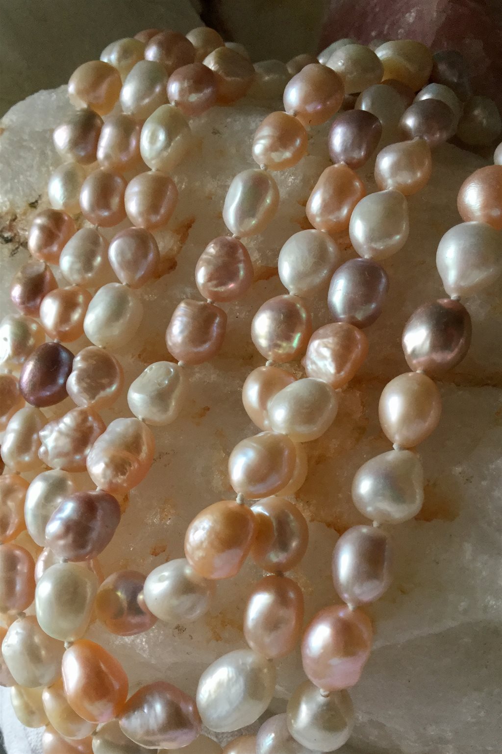 Baroque Pearls multi colour freshwater cultured nugget pearls 8/5 x 11 mm 164 cm strand