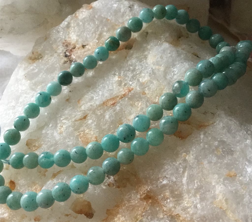 Amazonite 75 cts from Africa 6 mm plain rounds 38 cm strand approx 65 gems - Image 4 of 4