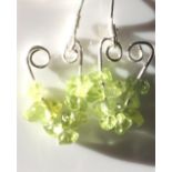 Quirky Pair Peridot Arizona earrings a heart 925 silver drops August birthstone