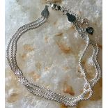 Sterling Silver 3 Strand Popcorn Chain Bracelet with a Magnetic Clasp 19cm/7.5'