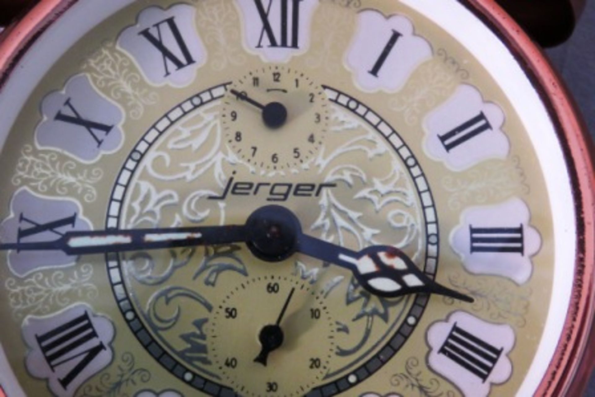 VINTAGE JERGER COPPER ALARM CLOCK - Image 2 of 2