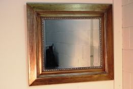 LARGE MIRROR WITH GOLD COLOURED WOODEN FRAME - 90CM X 80CM