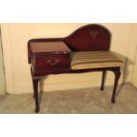 VINTAGE MAHOGANY CARVED TELEPHONE TABLE - IMMACULATE