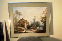 OLD WATER MILL - LARGE PRINT IN SILVER FRAME