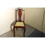 EDWARDIAN RATTAN SEATED CHAIR