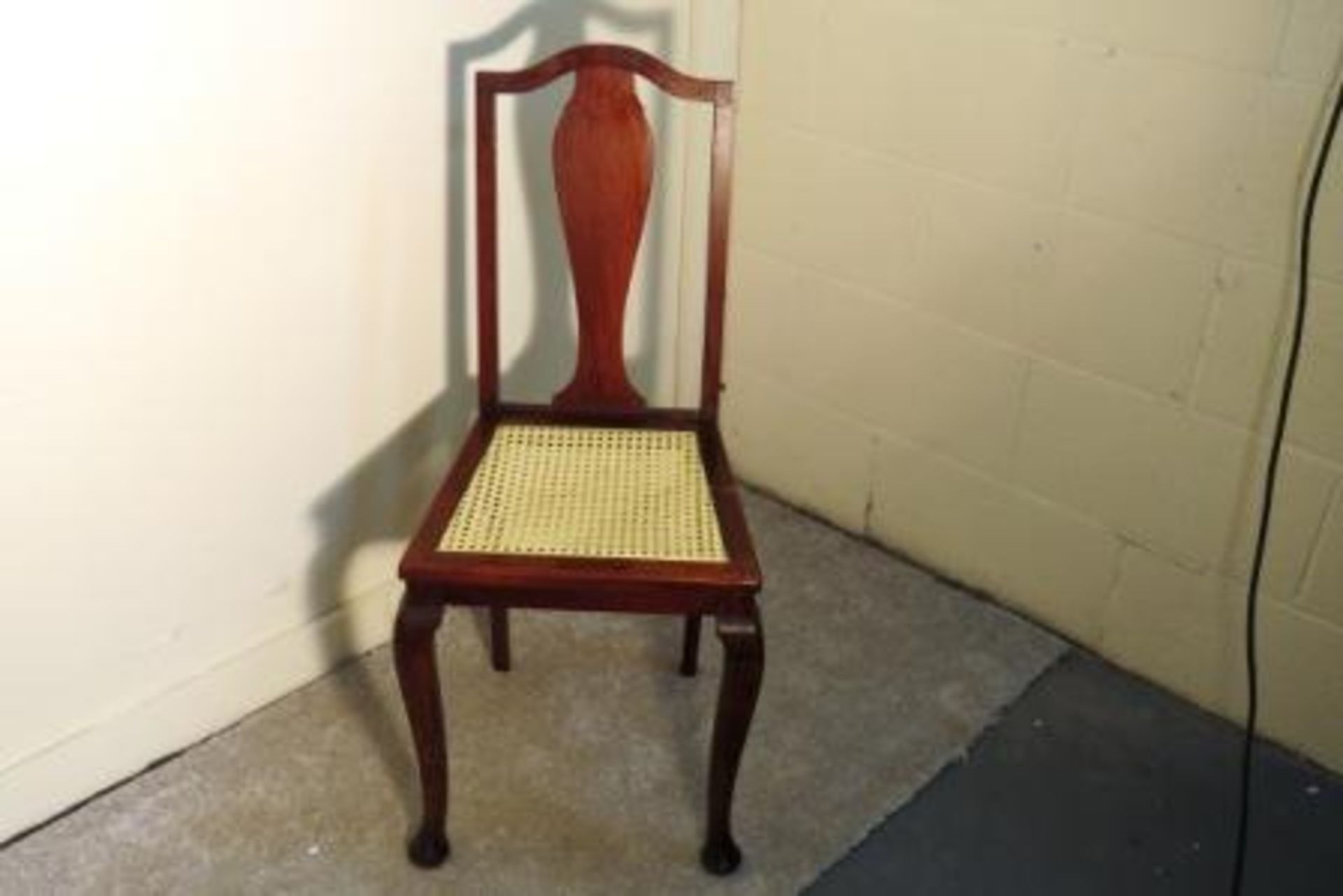 EDWARDIAN RATTAN SEATED CHAIR